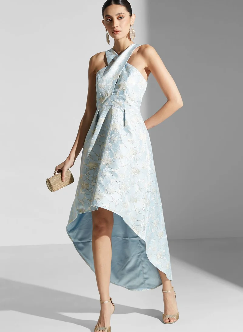 Chi-Chi London Cut Out Floral Print High Low Dress