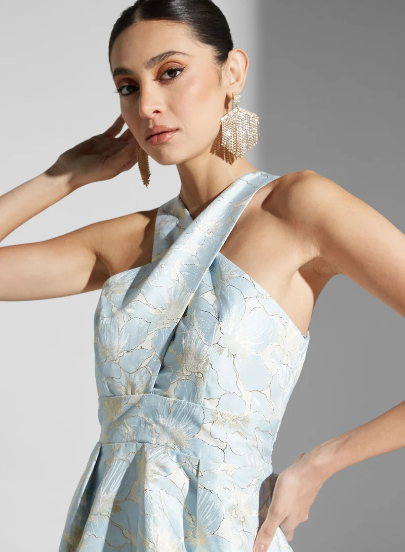 Chi-Chi London Cut Out Floral Print High Low Dress