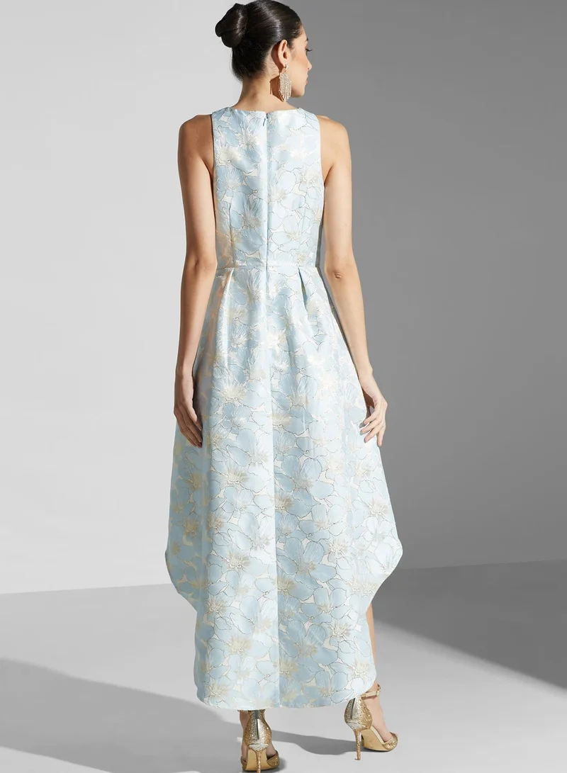 Chi-Chi London Cut Out Floral Print High Low Dress