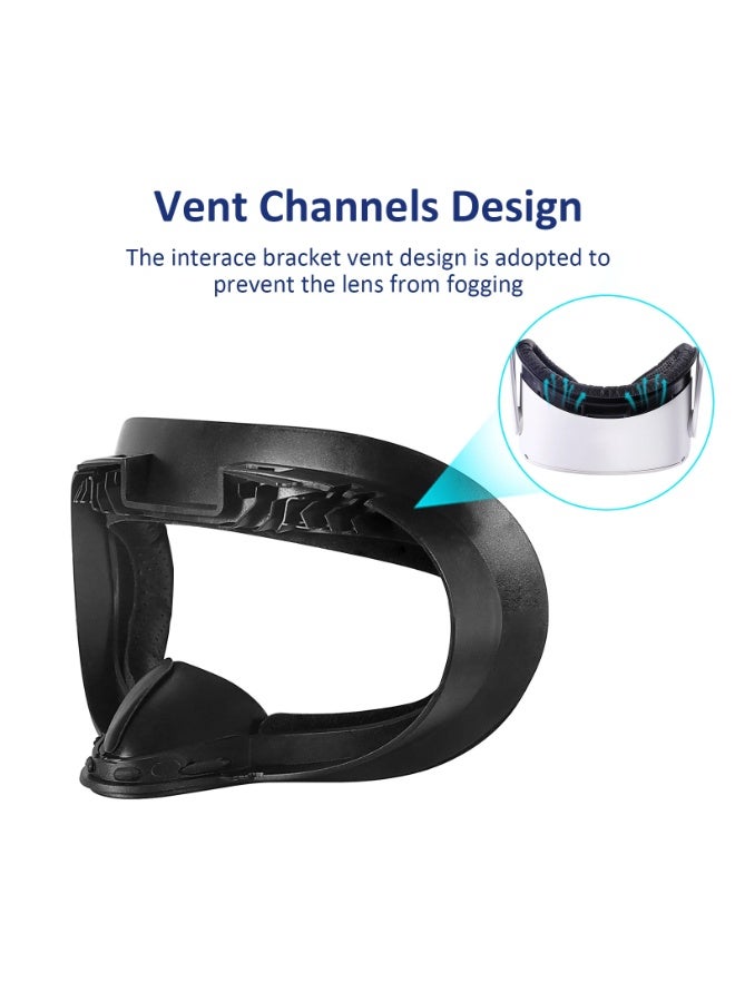 Widened Face Mask for Oculus Quest 2 | Glasses-Friendly with Anti-Fog Vent u0026 Dust-Proof Cover - Image 3