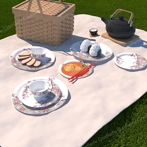 Castleite Piccolo 18 Pieces Melamine Dinner Set - Elegant, Break & Stain Resistant, Designer Crockery Dinnerware in Exclusive Edgy Square Shape for Your own Home Kitchen or Gifting (Rouge Blush) - Image 3