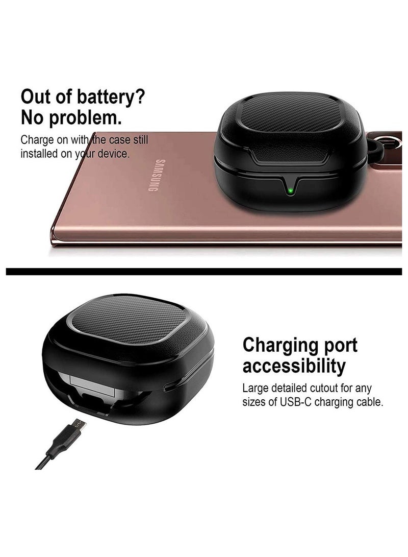 SYOSI Compatible with Samsung Galaxy Buds Live Case Cover Led Visible Shockproof Full Protective Protector Case for Galaxy Bud Live Galaxy Buds Pro Case Earbuds Headphone Accessories Black - Image 5