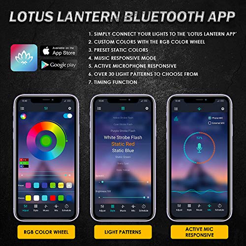 Xprite 4Pcs Underglow LED Lights for Cars, 8 Color RGB 252 LEDs Sound Active Function Music Mode Underglow Kit, Bluetooth APP & Remote Control, Waterproof Underbody Neon Strip Light for Car SUV Truck - Image 4