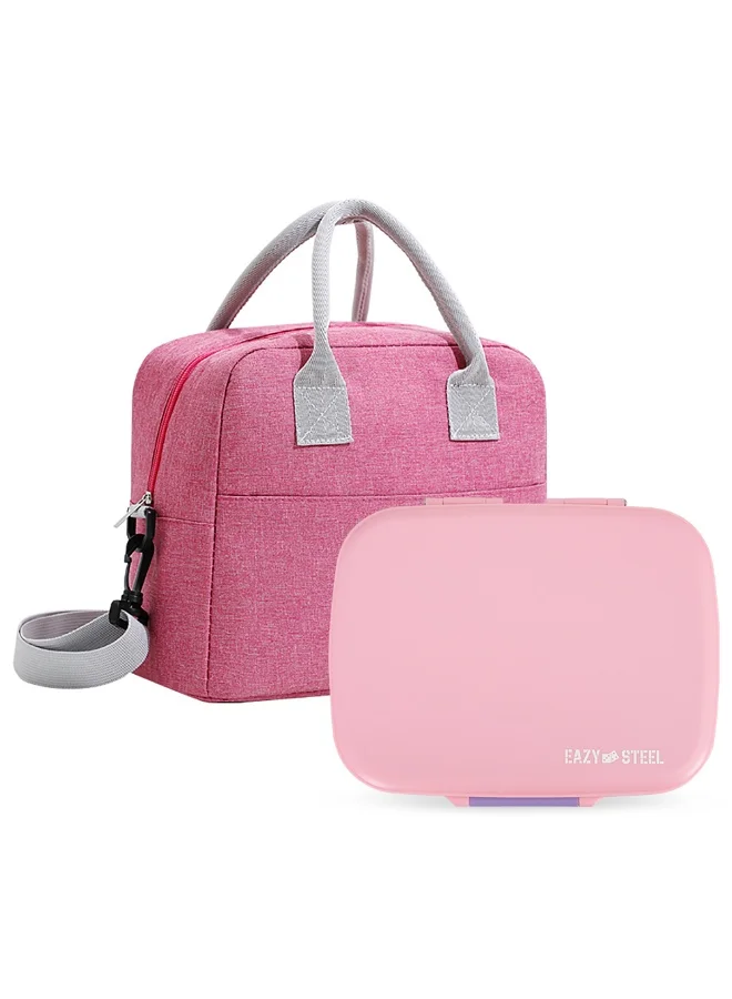 Eazy Kids Eazy Kids Premium Stainless Steel Lunch Box 710ml w/ Insulated Lunch Bag – Pink