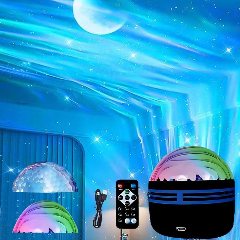 Gutsyluv 2 in 1 Northern Lights and Ocean Wave Projector, Light Projector with 14 Light Effects, RGB Colorful Night Light for Bedroom Home Decor Birthday Christmas Gifts - Image 1