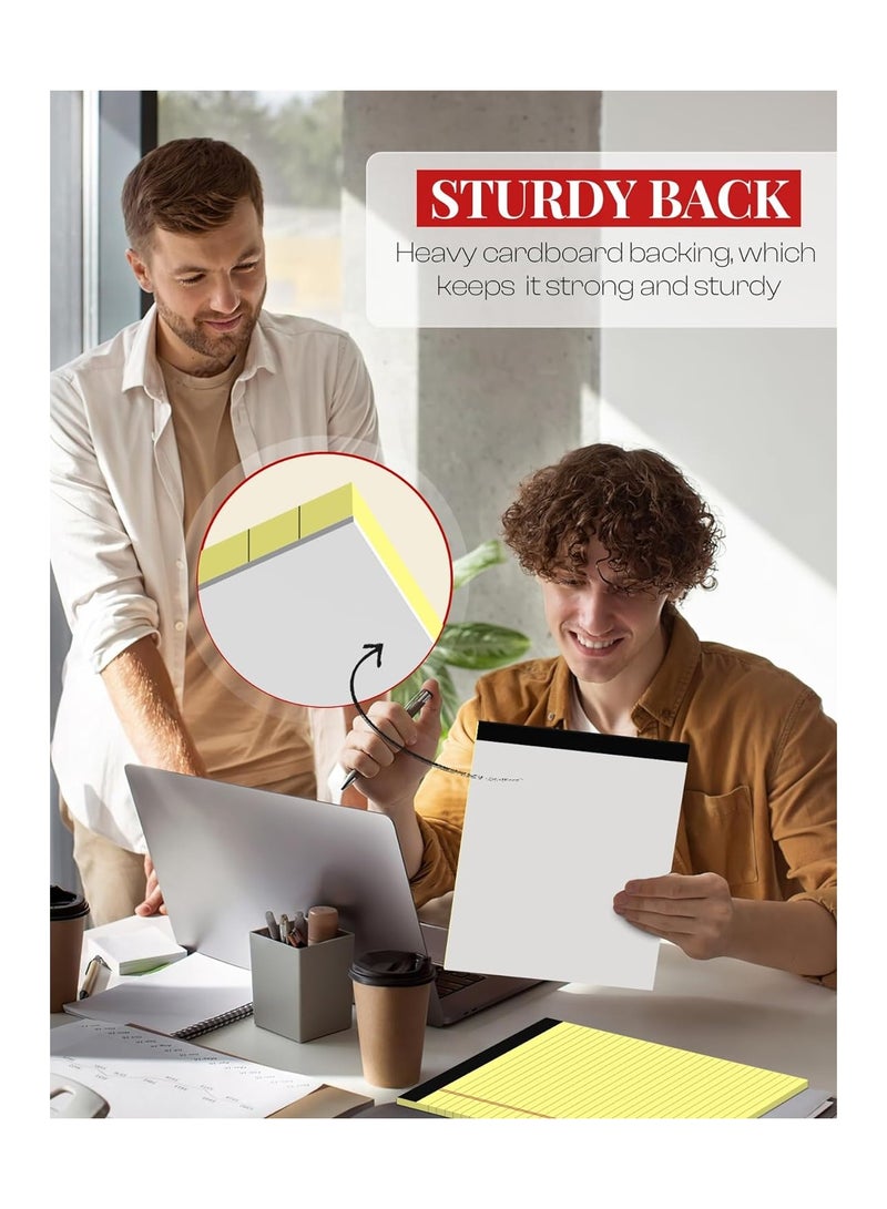 3-Pack Yellow Legal Pads, 8.5 x 11 Inches, Wide Ruled Notebooks with 50 Perforated Sheets Each, Ideal for Note-Taking and Writing, Legal Notepads for Office and School Use. - Image 2