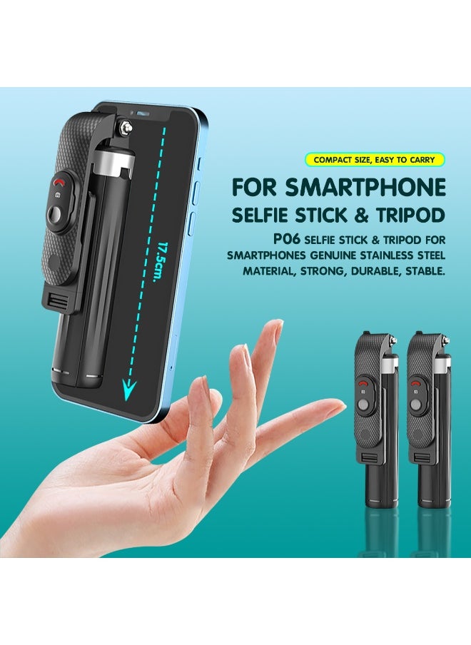 Generic Bluetooth Mobile Phone Selfie Extension Rod, Selfie Rod With Quadripod, Foldable Mobile Phone Selfie Rod With Fill Light, Aluminum Alloy Live Mobile Phone Holder Can Be Extended To 1 Meter, Compatible With Iphone, Samsung, Huawei  - Image 3