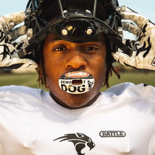 Battle Sports Oxygen Football Mouthguard - Football Mouth Guard with Strap, Superior Airflow & Better Performance, Maximum Breathability, Works with Braces - Graffiti/Colorful - Image 4