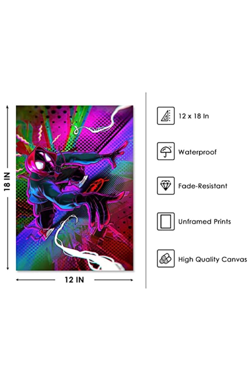 Maybort Posters Print Wall Decor 12"x18" Miles Merch Spider Poster for Living Room Art Home Decoration - Image 3