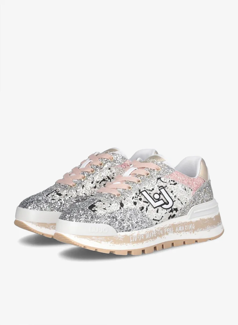 ليو جو حذاء رياضي بكعب منصة كامل لامع