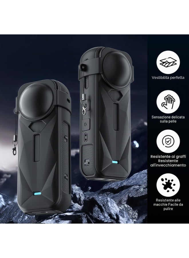 Bukela Protective Kit for Insta360 X5 Case, Silicone Case, Lens Guard, Silicone Lens Cap, 2 Pack Screen Protector Insta360 X5 Accessory Kit - Image 3