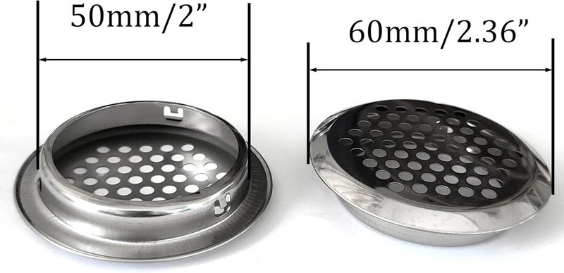 NACX Air Vents 50mm(2”), Circular Soffit Vent, Stainless Steel Round Vent, 20Pcs - Image 2