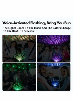 بيوينتي USB Star Projector Car Roof Light with Sound Activation, 4 Colors and 9 Modes for Romantic Ambiance, Easy Plug and Play  - Image 4