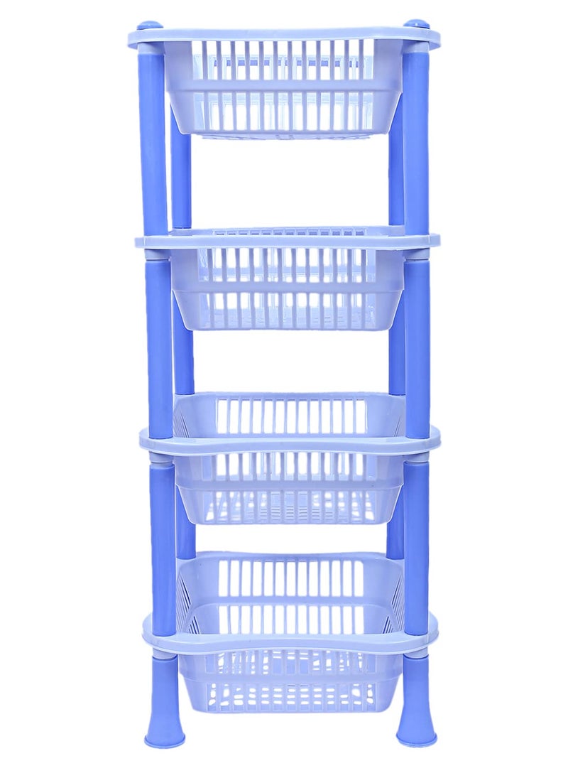 Kuber Industries Kuber Industries Plastic 4Tier MultiPurpose Square Storage Basket Organizer Shelf Rack Blue50KM01719  - Image 2