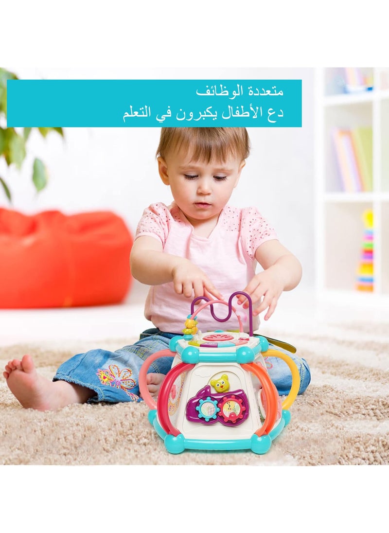Activity Cube for Toddlers 1-3 Years Old, Montessori Sensory Toys with Shape Sorter & Learning Games, Educational Developmental Baby Toys for Boys Girls