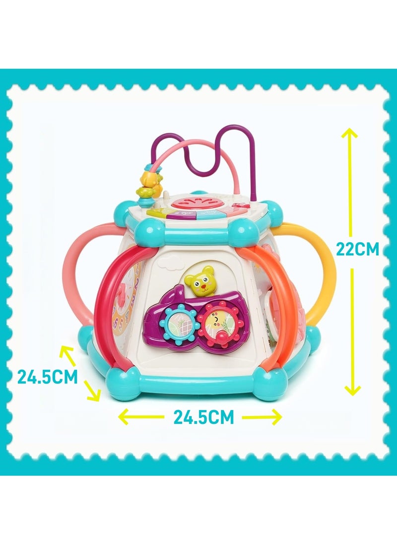 Activity Cube for Toddlers 1-3 Years Old, Montessori Sensory Toys with Shape Sorter & Learning Games, Educational Developmental Baby Toys for Boys Girls