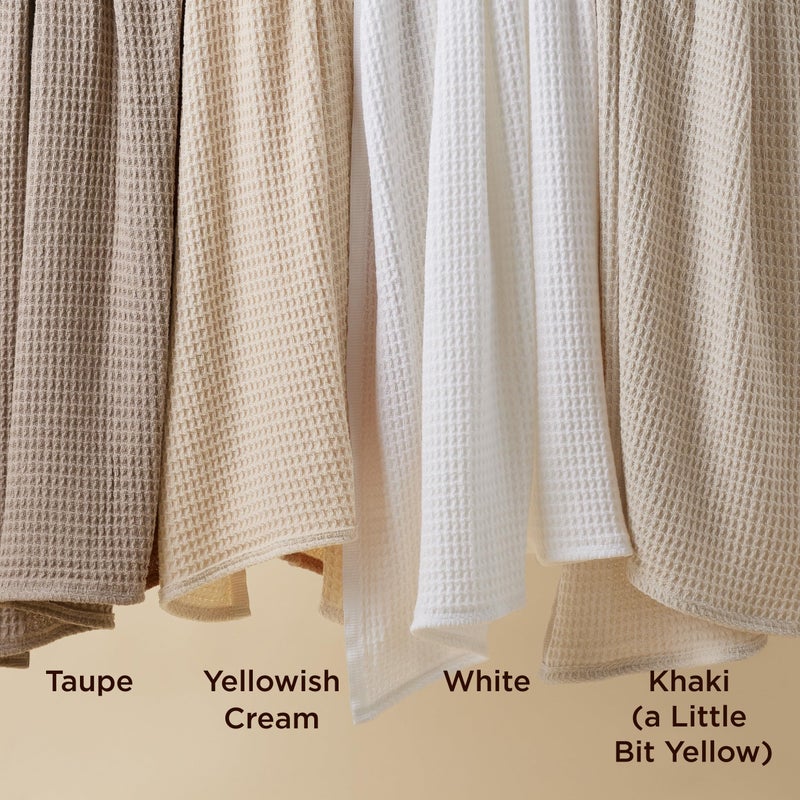 Bedsure Gentlesoft 100% Cotton Throw Blanket for Couch 50x70 inches - Breathable and Soft for Spring Summer, Waffle Weave Throw Blanket for Office, Light Beige - Image 5