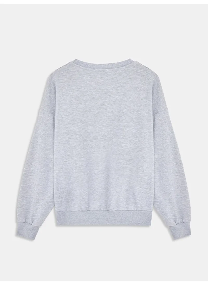 إل تي بي Relaxed Fit Gray Sweatshirt with Slogan