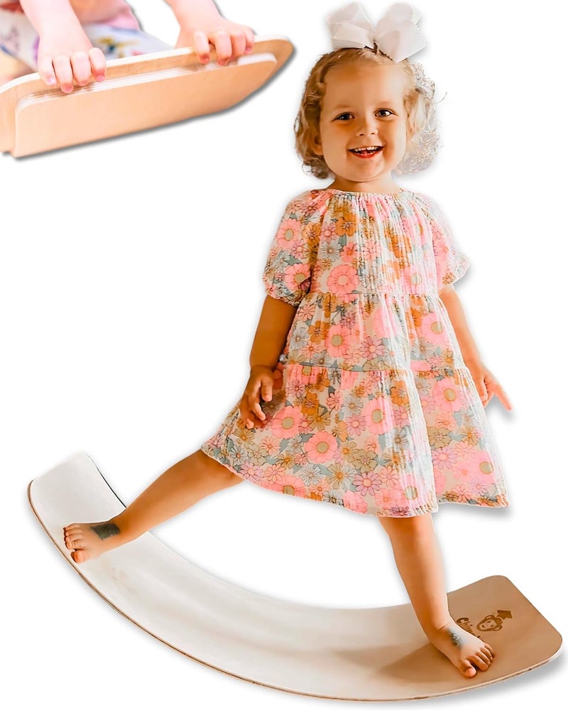 Chimpish Wooden Balance Board - 37 inch Finger Safe Wobble Board for Toddlers, Wooden Balance Board for Kids - Image 1