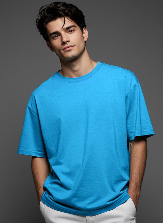 trendyol Dark Blue Oversize/Wide Cut 100% T-Shirt - Image 1