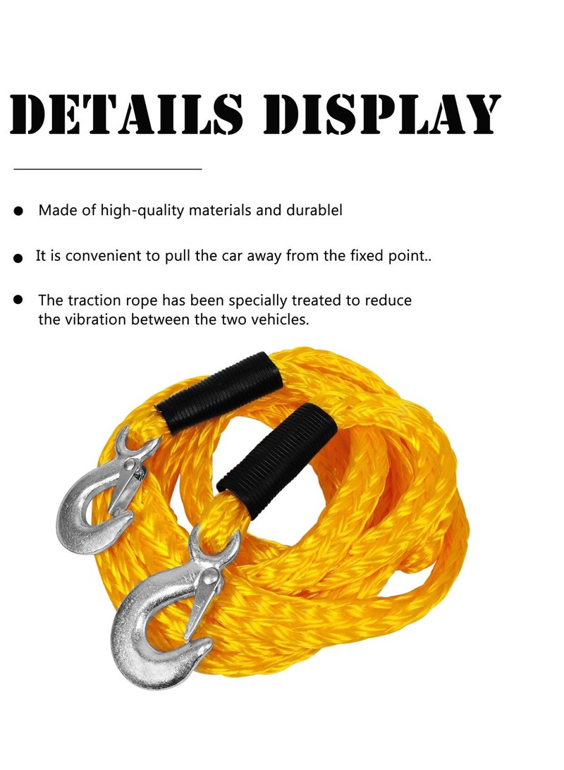 3XR 3XR Car Towing Rope 4 meter 3 Ton Tow Rope With Tow Hooks Heavy Duty Towing Belt - TR0306C - Image 3