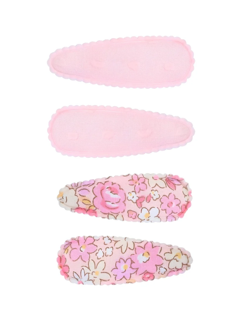 Girls Colorful Snap Hair Clips | Soft Metal Hair Barrettes for Kids, Cute Hair Accessories for Everyday Wear & Special Occasions-Baby Pink 4 Pieces