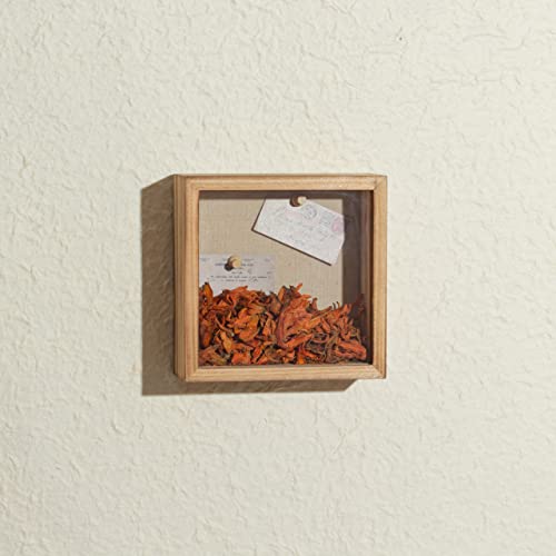 Increased Fire Shadow Box Frame 6x6 Shadow Box Display Case with Linen Back of Awards Memorabilia Flower, Pictures, Keepsakes、Bouquet、Medals and More Photos Memory Box - Image 3