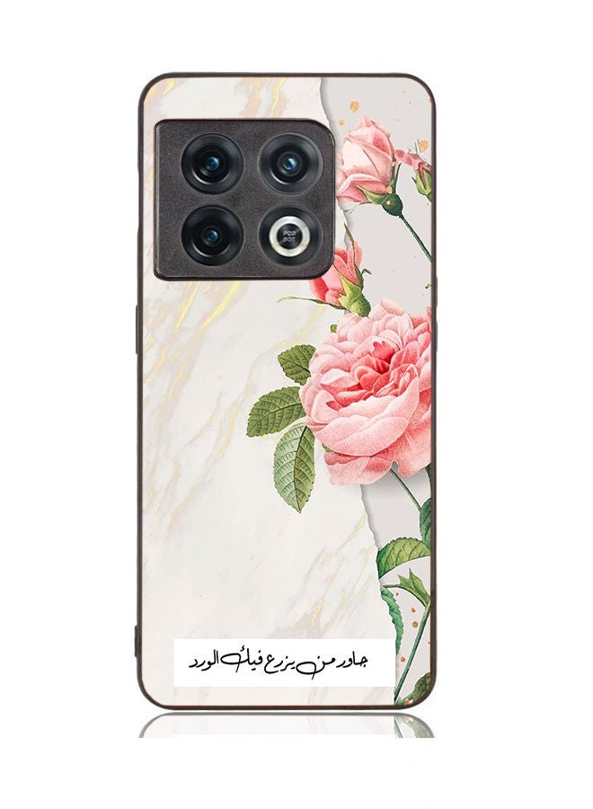 Okteq TPU Protection and Hybrid Rigid Clear Back Cover Case Roses for OnePlus 10 Pro  - Image 2