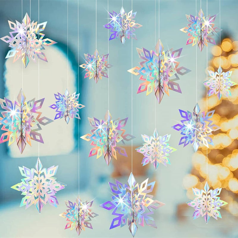3D Paper Snowflake Hanging Set for Festive Decorations Phantom Color 