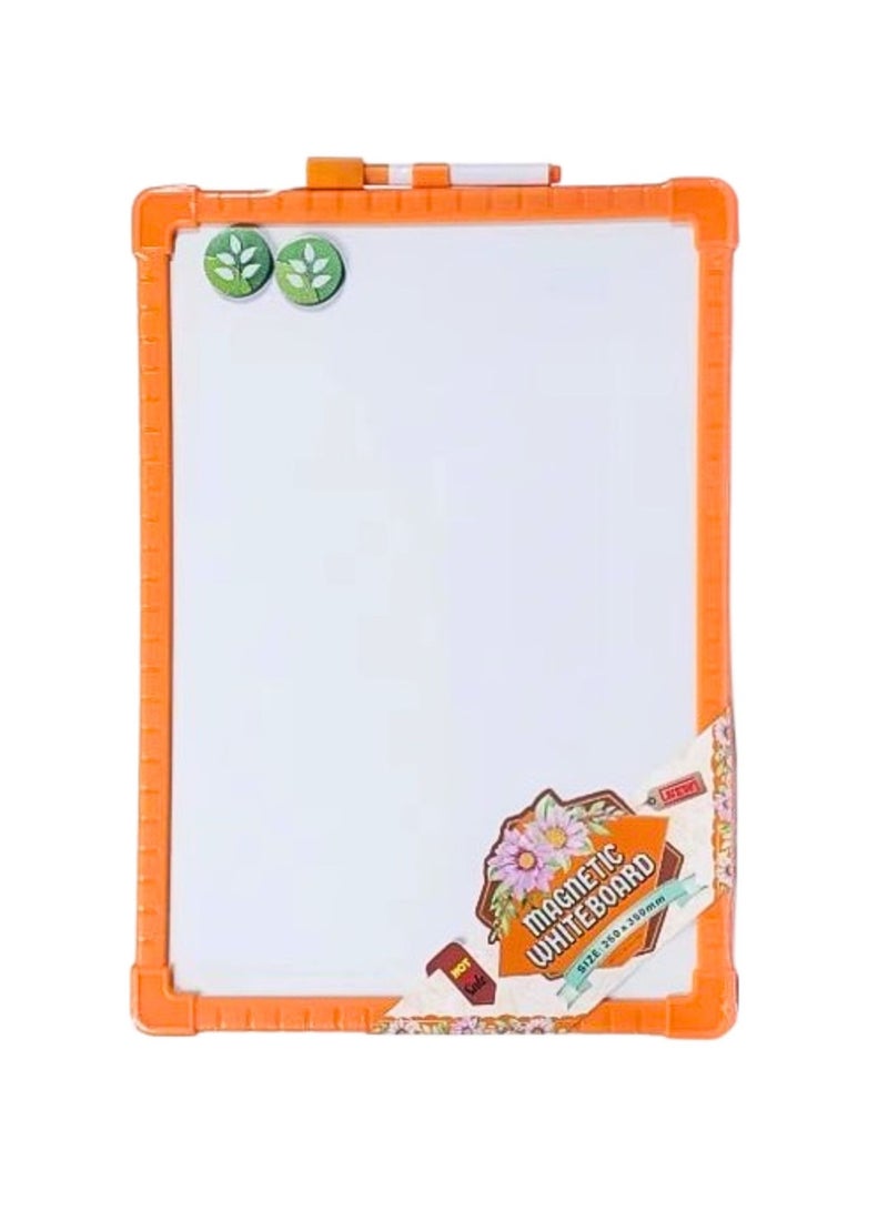سبورة بيضاء مغناطيسية مزدوجة الوجه 250X350MM بإطار ملون بألوان متنوعة - Image 2