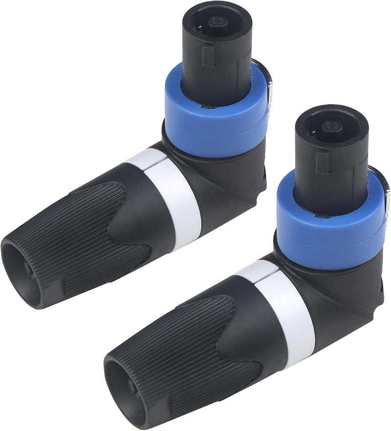 MADOWL 2 Packs 4 Pin Right Angle Speaker Plug Speakon Connector, Speaker Jacks and Connectors Nl4fx Speakon Cables, Nl4fc Male Female Converter Nl2fx Plug Speakers Powercon Twist Lock - Image 2