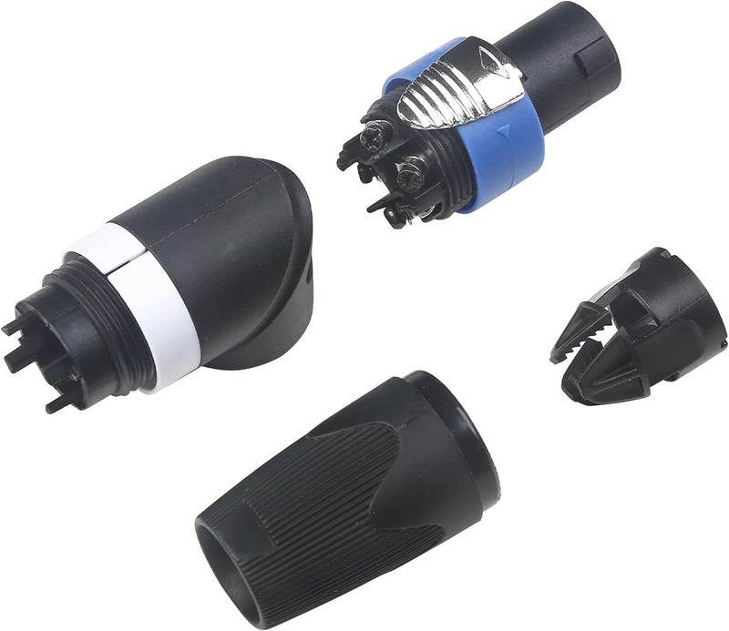 MADOWL 2 Packs 4 Pin Right Angle Speaker Plug Speakon Connector, Speaker Jacks and Connectors Nl4fx Speakon Cables, Nl4fc Male Female Converter Nl2fx Plug Speakers Powercon Twist Lock - Image 4
