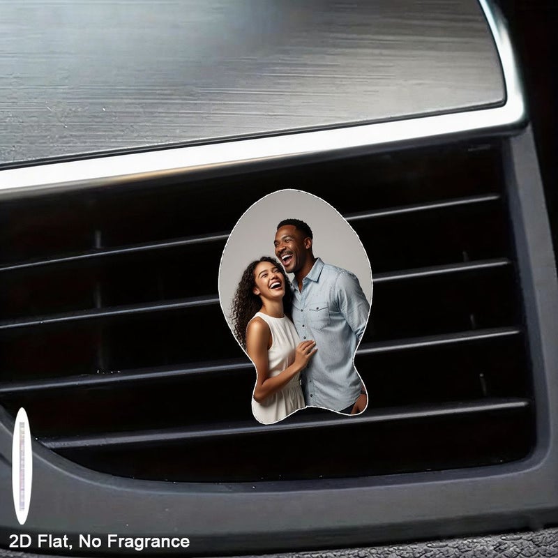 2D Flat Fragrance Diffuser Car Vent Clip Customized Love Family Photo Father S Day Gift Fragrance Free - Image 2