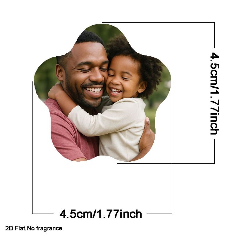 2D Flat Fragrance Diffuser Car Vent Clip Customized Love Family Photo Father S Day Gift Fragrance Free - Image 5