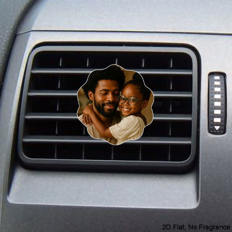 2D Flat Fragrance Diffuser Car Vent Clip Customized Love Family Photo Father S Day Gift Fragrance Free - Image 4
