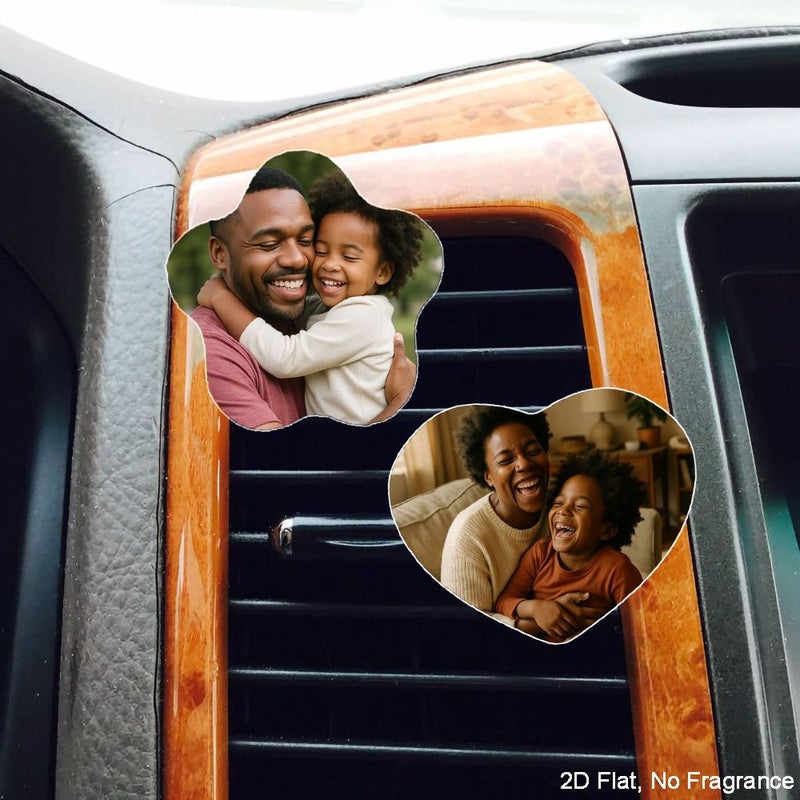 2D Flat Fragrance Diffuser Car Vent Clip Customized Love Family Photo Father S Day Gift Fragrance Free - Image 1