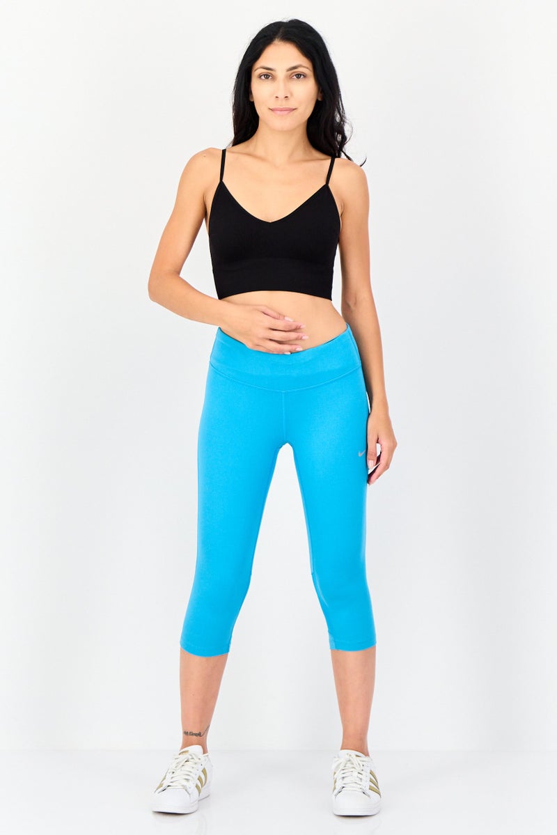 Nike Women Tight Fit Brand Logo Training Leggings, Blue - Image 4