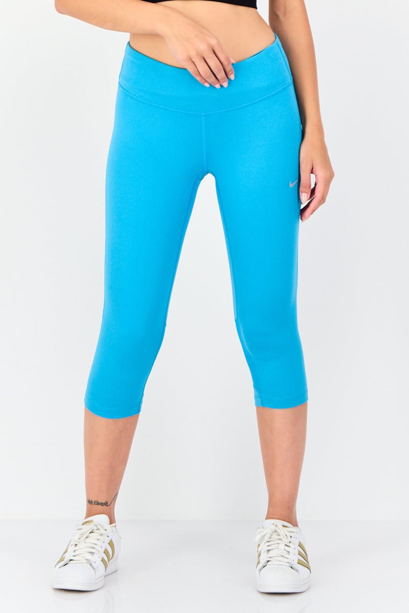 Nike Women Tight Fit Brand Logo Training Leggings, Blue - Image 1