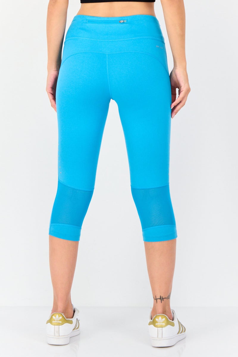 Nike Women Tight Fit Brand Logo Training Leggings, Blue - Image 3