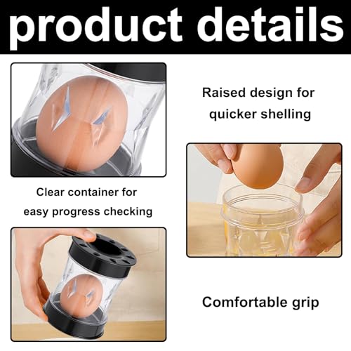 xinxingin Egg Shell Opener, Kitchen Tools for Quick Egg Peeling, Efficient Opener，Egg Peeler for Meal Prep, Camping(Black) - Image 3