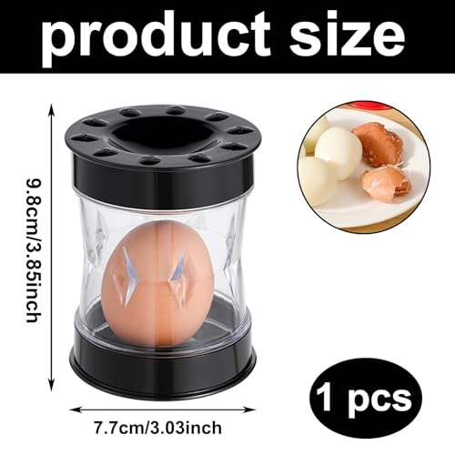 xinxingin Egg Shell Opener, Kitchen Tools for Quick Egg Peeling, Efficient Opener，Egg Peeler for Meal Prep, Camping(Black) - Image 2