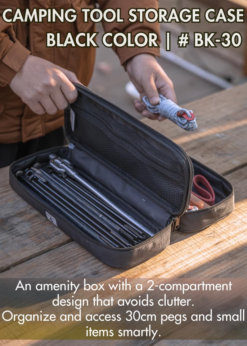 camping moon CAMPINGMOON Storage Box for Camping Outdoor Hammer Lantern Black BK-30 - Image 2