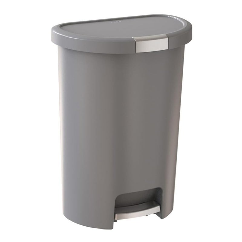 Curver Infinity 455 Liter  13 Gallon Plastic Kitchen Trash Can with Foot Pedal and Locking Lid  Perfect for Household Use Indoor for Garbage Disposal or Recycling Grey