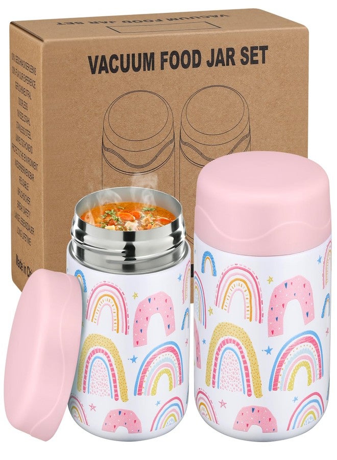 wiwens 12oz 2 Pack Insulated Food Jar Set for Kids Soup Thermo Hot Food Lunch Container Wide Mouth Leak Proof Stainless Steel Vacuum Bento Box for School Office Travel Outdoors - Image 1