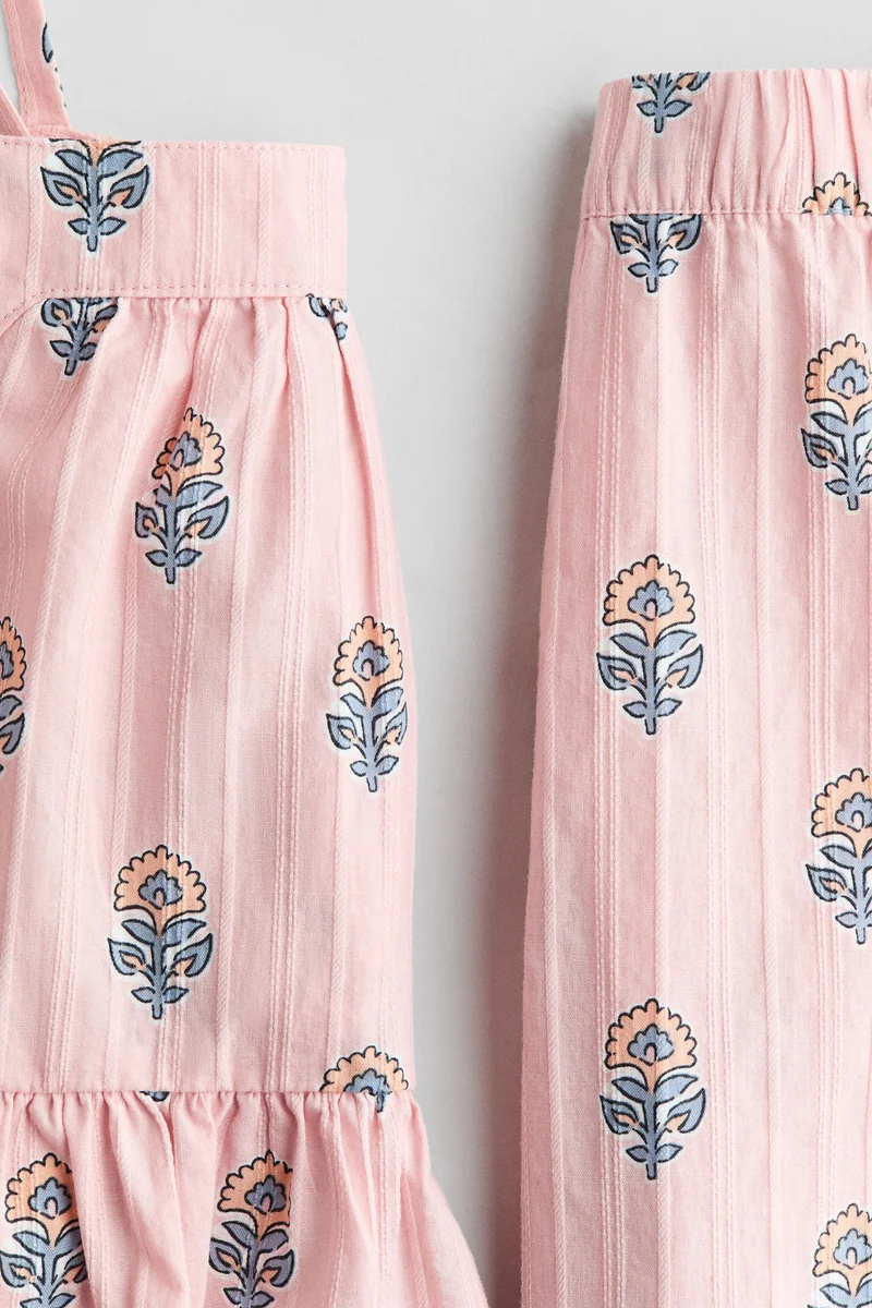 H&M 2-piece frill-trimmed cotton set