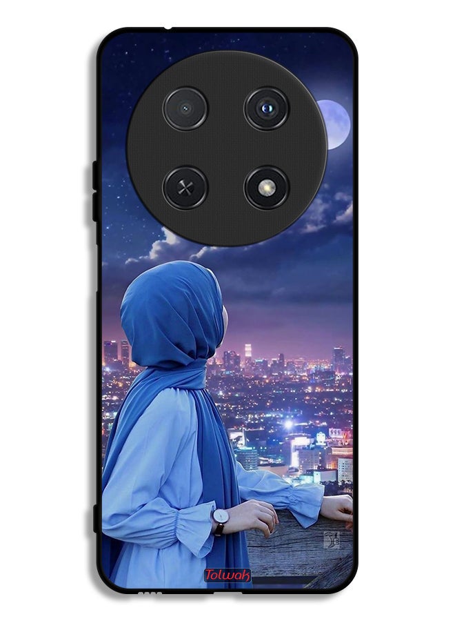 Tolwak Huawei nova 12i Protective Case Cover Looking At Moon Hijab Girl - Image 1