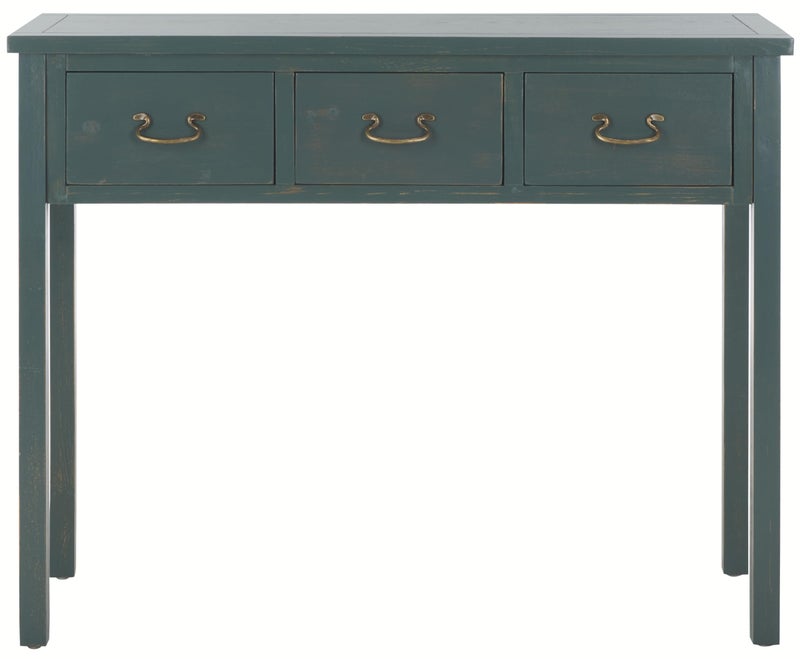 طاولة كونسول 3 أدراج من مجموعة SAFAVIEH المنزلية بلون تيل داكن