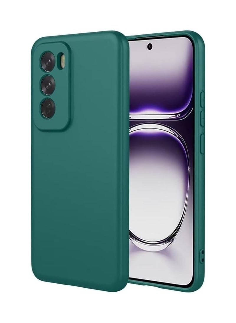 Case for Oppo Reno12 5G Liquid Gel Rubber Bumper Case with Soft Microfiber Lining Cushion Slim Hard Shell Shockproof Protective Cover for Reno 12 2024  Green