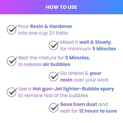 Stylistico Epoxy Resin liquid 2:1 ratio Clear for art Bubble-free non-yellowing 12-hours cure (150 GRAMS) - Image 5