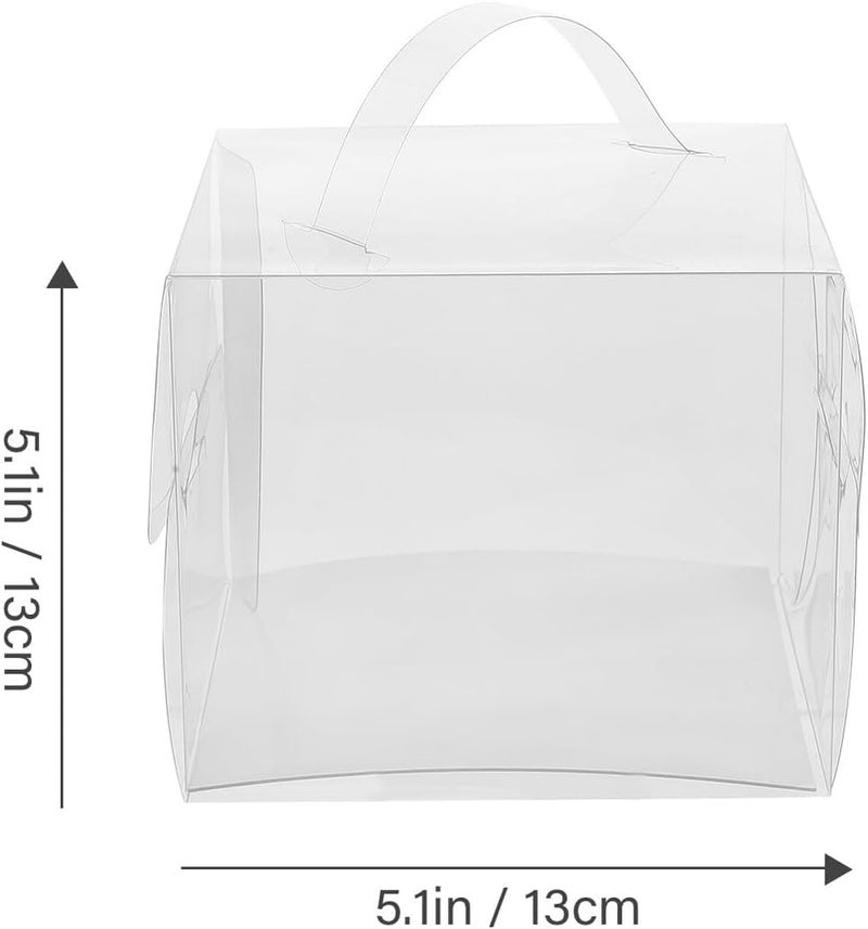 ABOOFAN 10pcs Small Pet Cake Boxes with Handles, 4-inch Portable Birthday Cake Carriers and Mousse Edge Packaging Set for Bakery and Takeout - Image 2